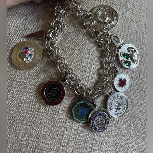 Vintage ELCO sterling silver charm bracelet